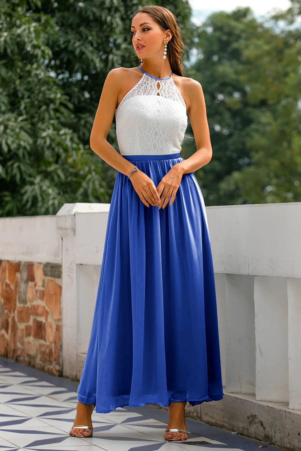 Claire | Women Wedding Guest Halter Maxi Dress 9