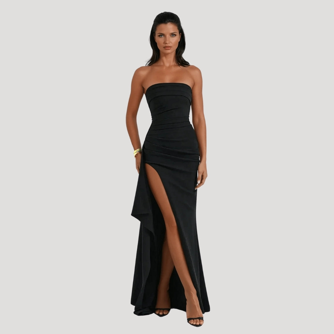 Clara | Women Wedding Guest Strapless Maxi Dress 1