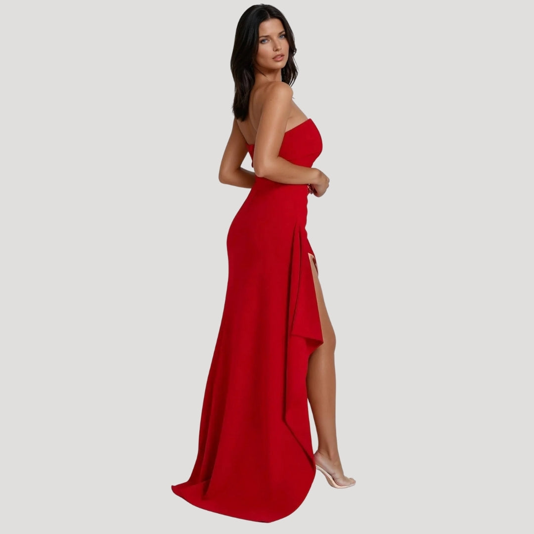 Clara | Women Wedding Guest Strapless Maxi Dress 8