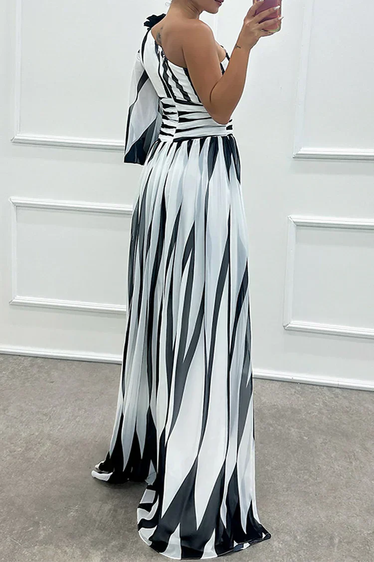 Cordelia | Women's Wedding Guest One Shoulder Asymmetric Maxi Dress 2