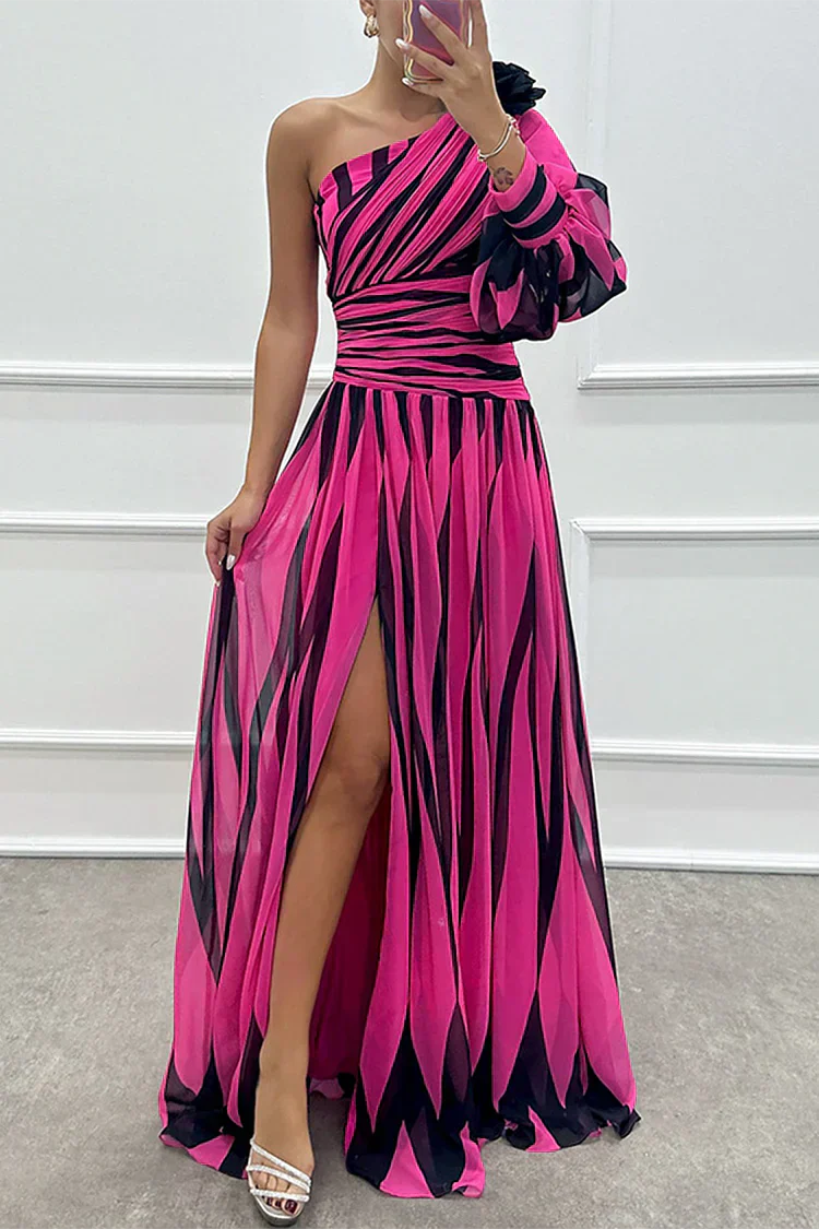 Cordelia | Women's Wedding Guest One Shoulder Asymmetric Maxi Dress 3