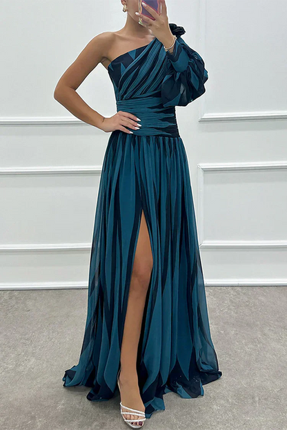 Cordelia | Women's Wedding Guest One Shoulder Asymmetric Maxi Dress 7