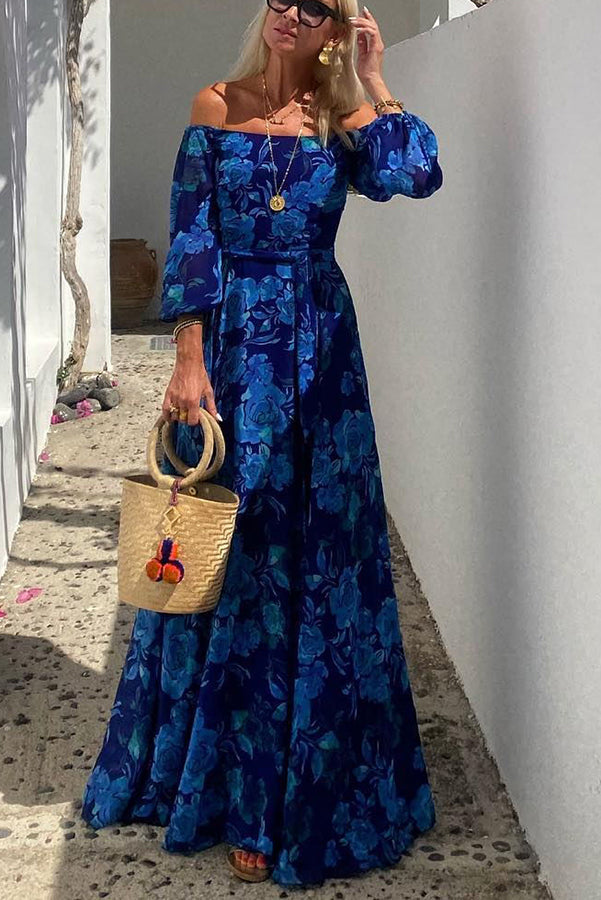 Cosette | Women's Wedding Guest Floral Off Shoulder Maxi Dress Evening 1