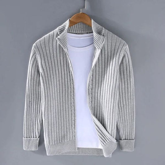 RAVELLO RIBBED ZIP CARDIGAN