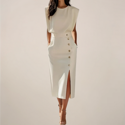 Dalia | Women's Midi Dress with Side Slit