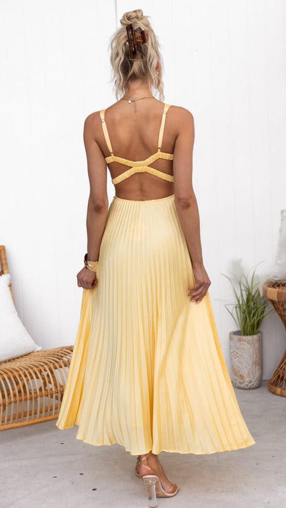 Eileen™ | Pleated V-Neck Maxi Dress 4