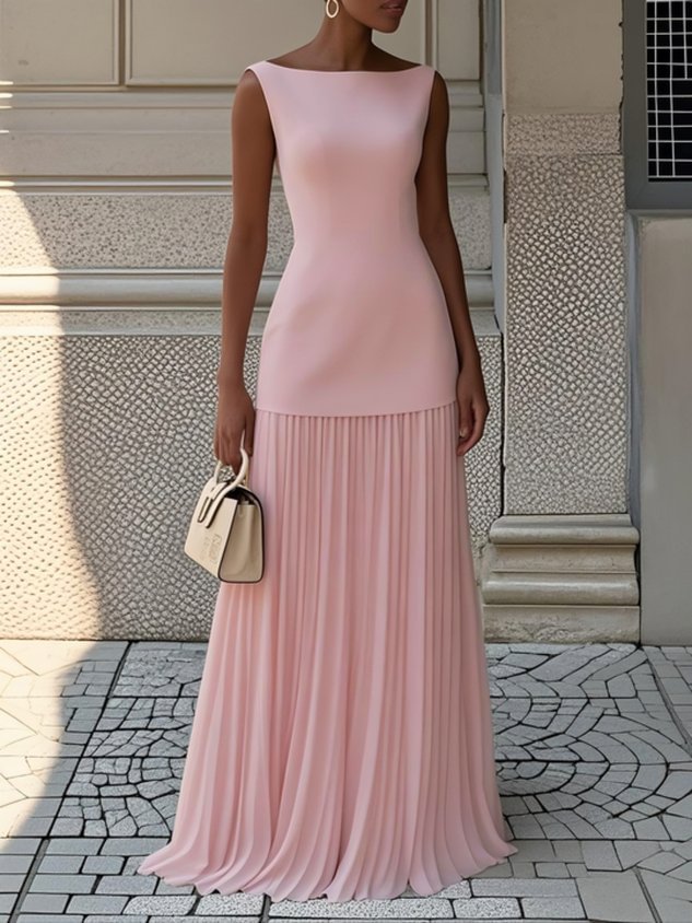Eliza™ | Sleeveless Pleated Maxi Dress 1