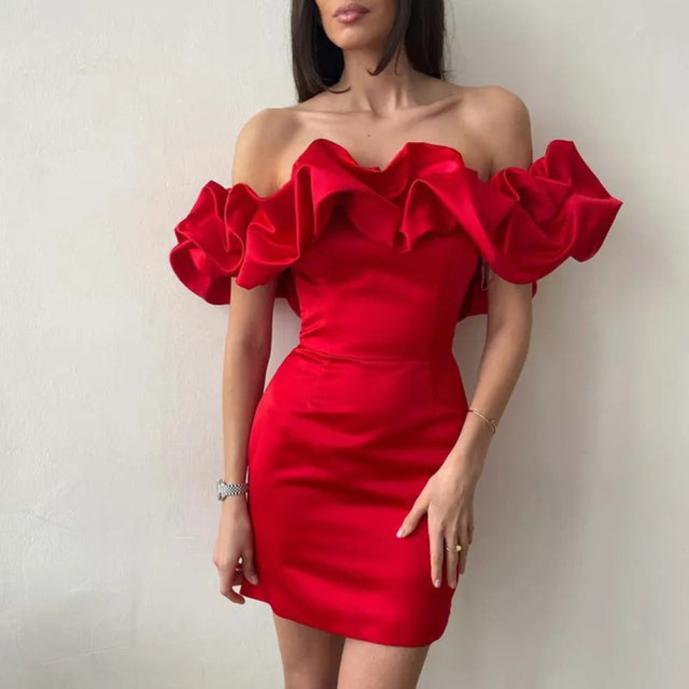 Ella  | Women Wedding Guest Ruffle Mini Dress 3