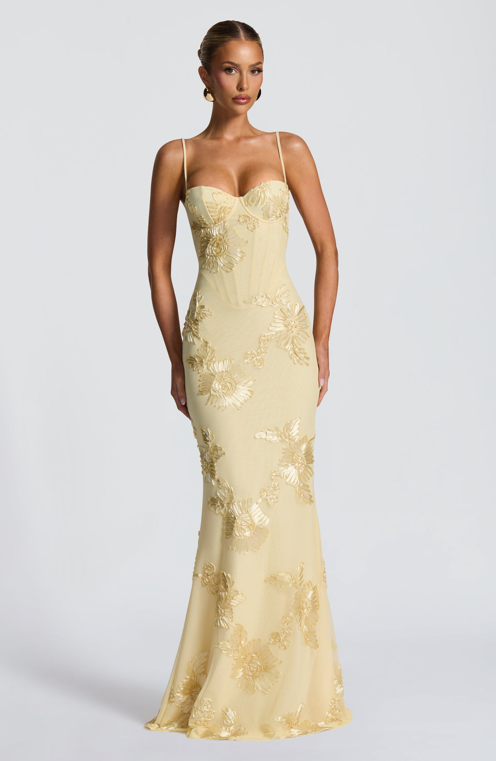 Emma | Women's Floral Embroidered Maxi Wedding Guest Dress 0
