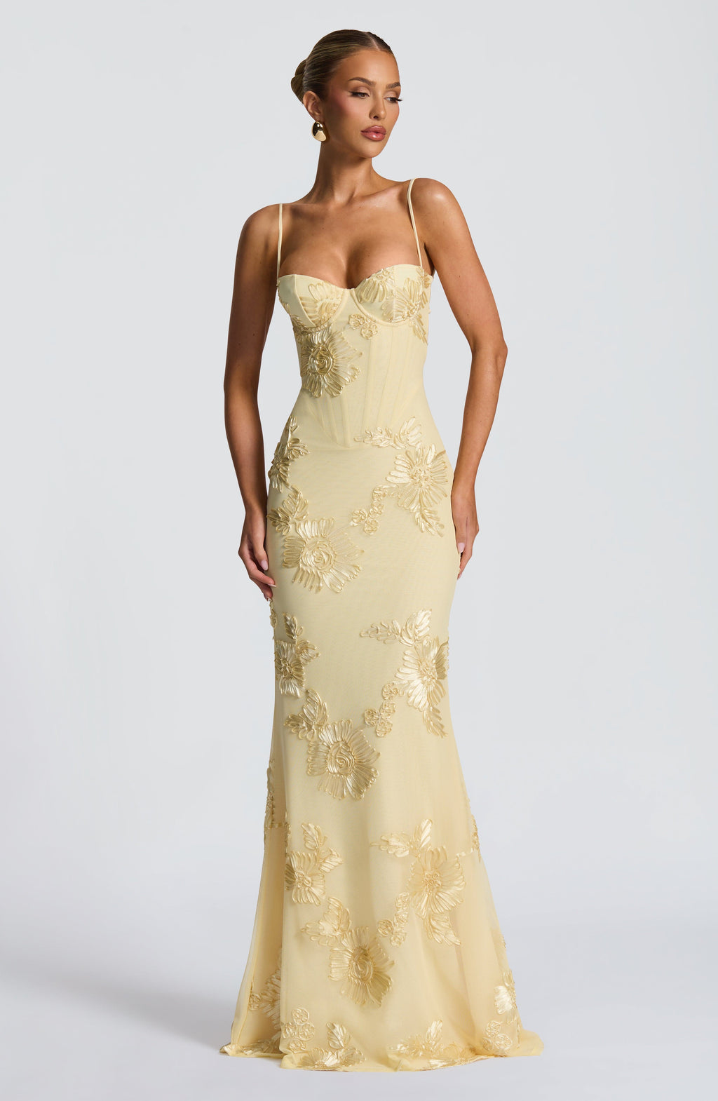Emma | Women's Floral Embroidered Maxi Wedding Guest Dress 3