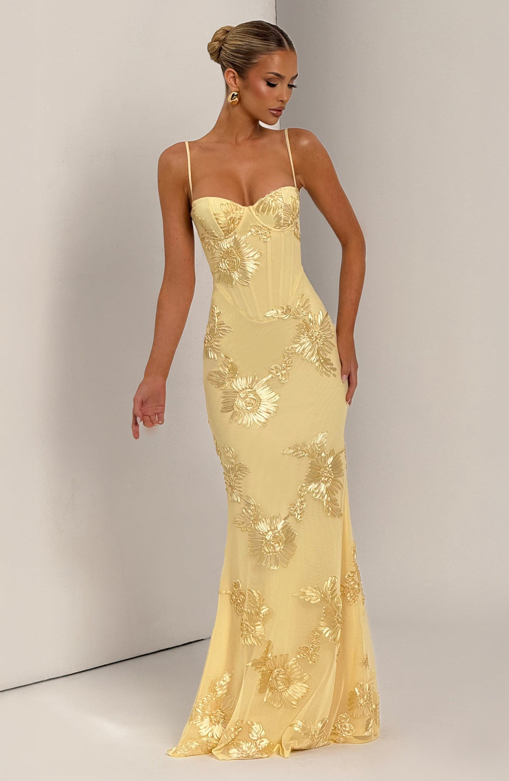 Emma | Women's Floral Embroidered Maxi Wedding Guest Dress 6