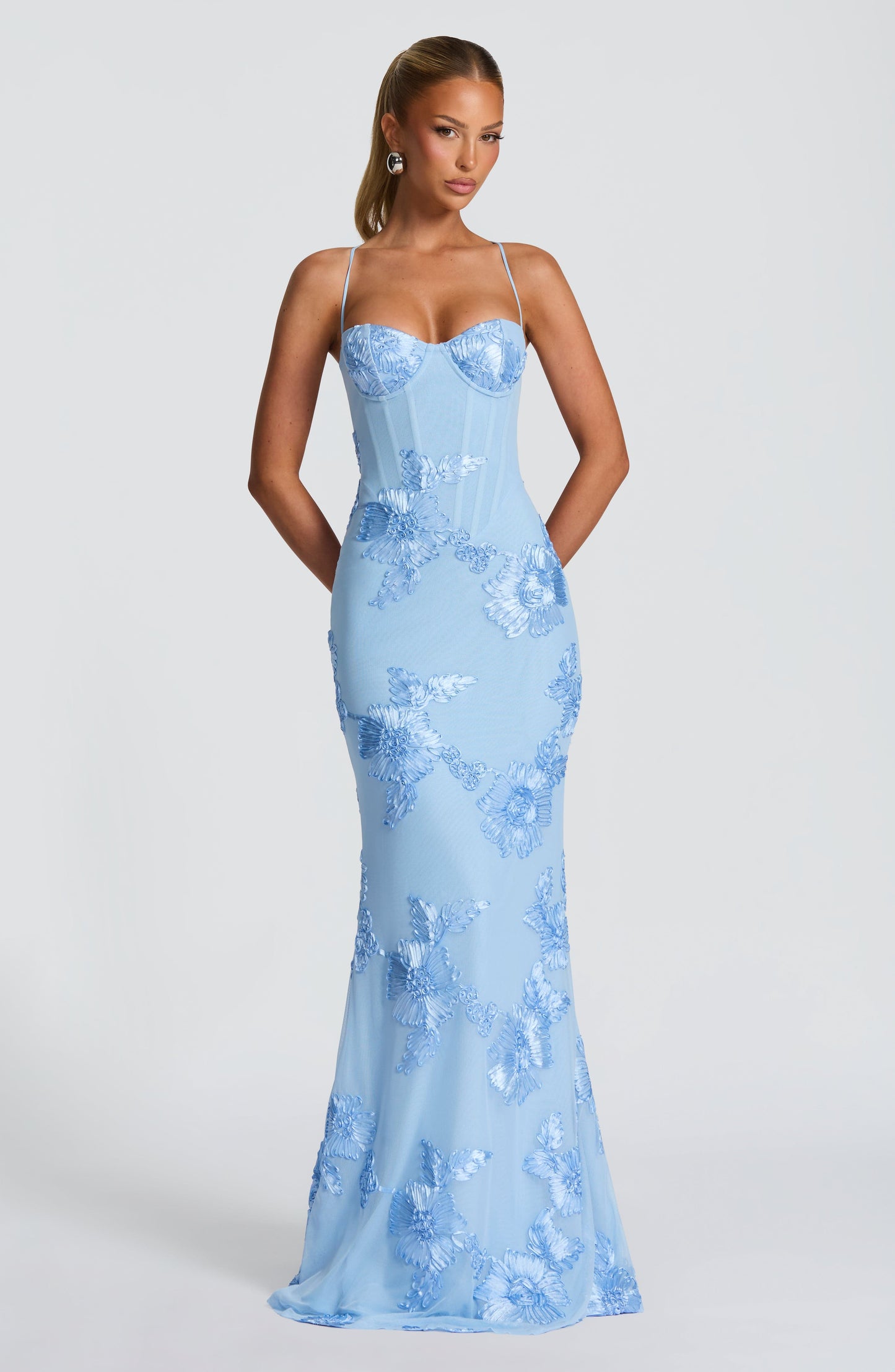 Emma | Women's Floral Embroidered Maxi Wedding Guest Dress 9