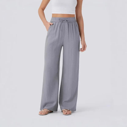 Everyday Essentials | Wide Leg Trousers Women with High Waist & Soft Linen-Feel Fabric | Versatile Comfort for Any Occasion 2
