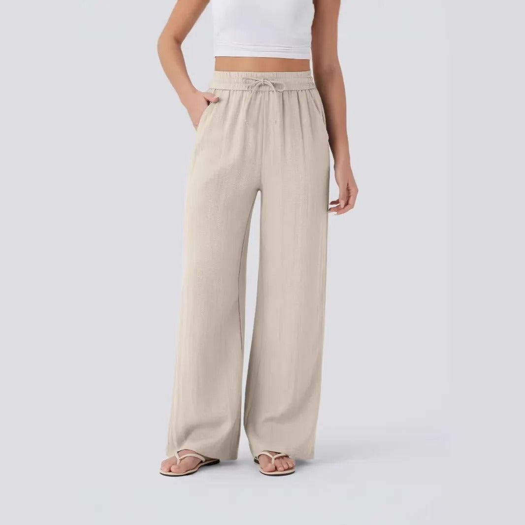Everyday Essentials | Wide Leg Trousers Women with High Waist & Soft Linen-Feel Fabric | Versatile Comfort for Any Occasion 3