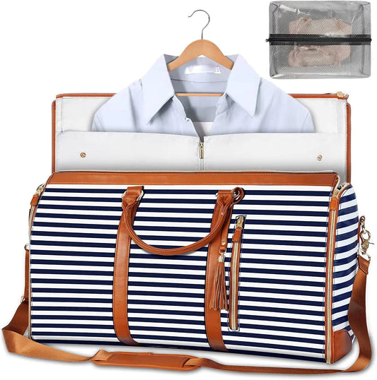 Travel Garment Bag – Foldable PU Leather Suit Carrier for Wrinkle-Free & Stylish Travel BULLCAPTAIN