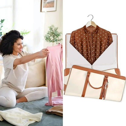 Travel Garment Bag – Foldable PU Leather Suit Carrier for Wrinkle-Free & Stylish Travel BULLCAPTAIN