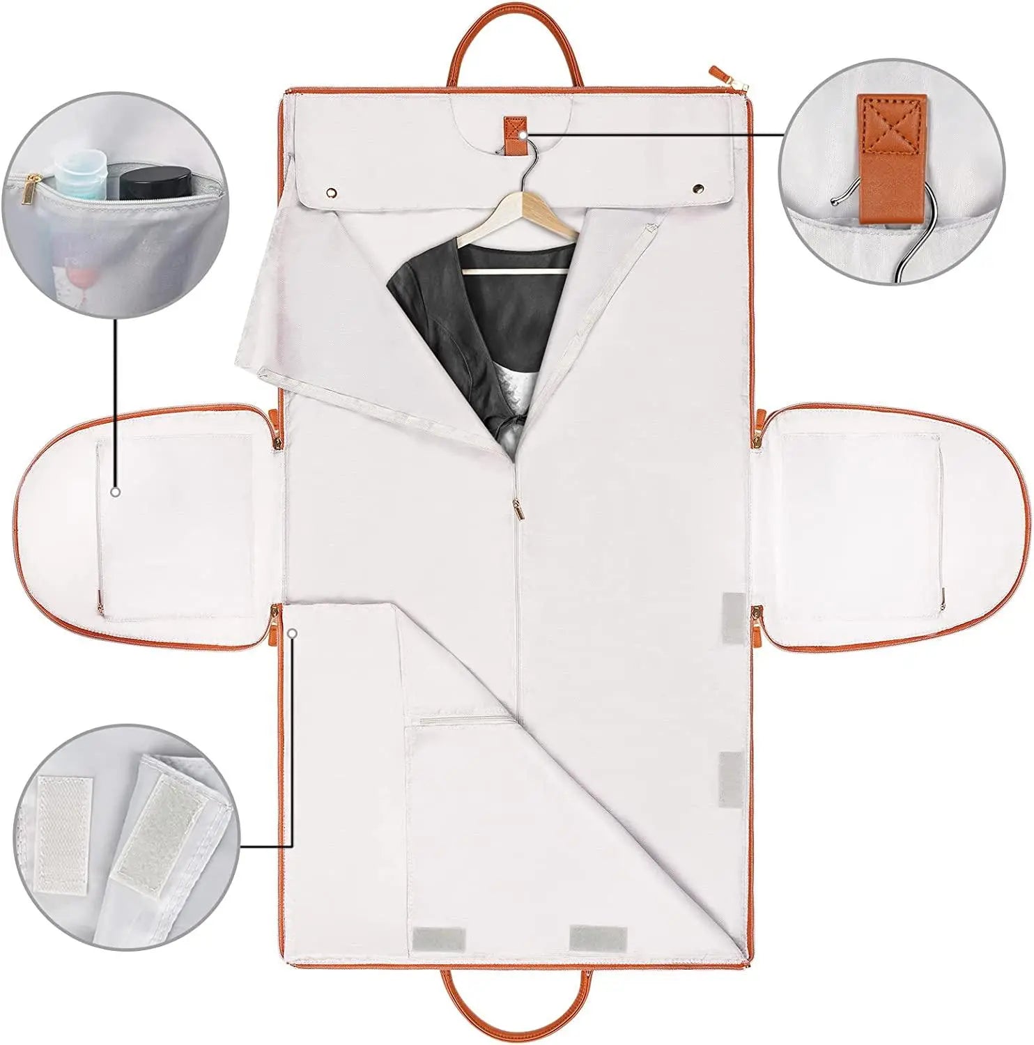 Travel Garment Bag – Foldable PU Leather Suit Carrier for Wrinkle-Free & Stylish Travel BULLCAPTAIN