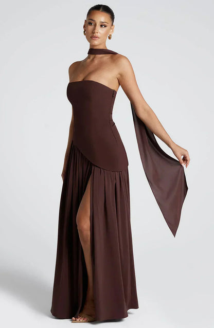 Fiona | Women Wedding Guest Asymmetric Maxi Dress 10