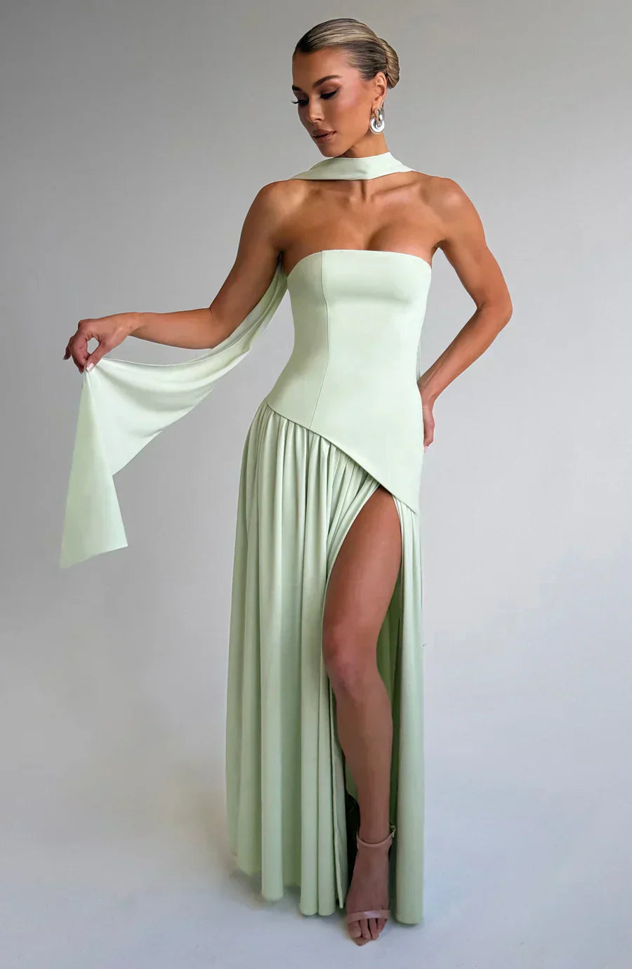 Fiona | Women Wedding Guest Asymmetric Maxi Dress 9