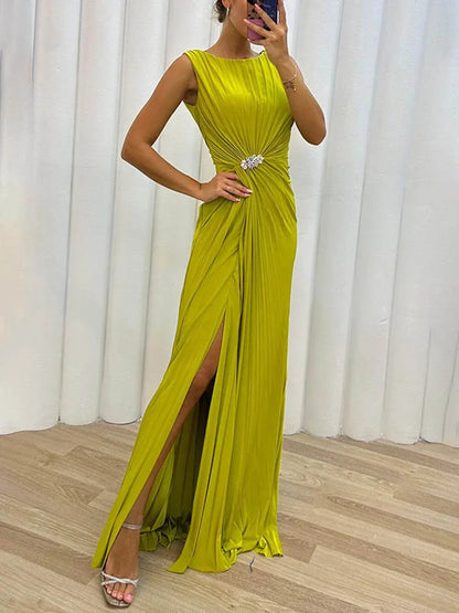 Freesia | Women's Wedding Guest Pleated Maxi Dress Evening 0