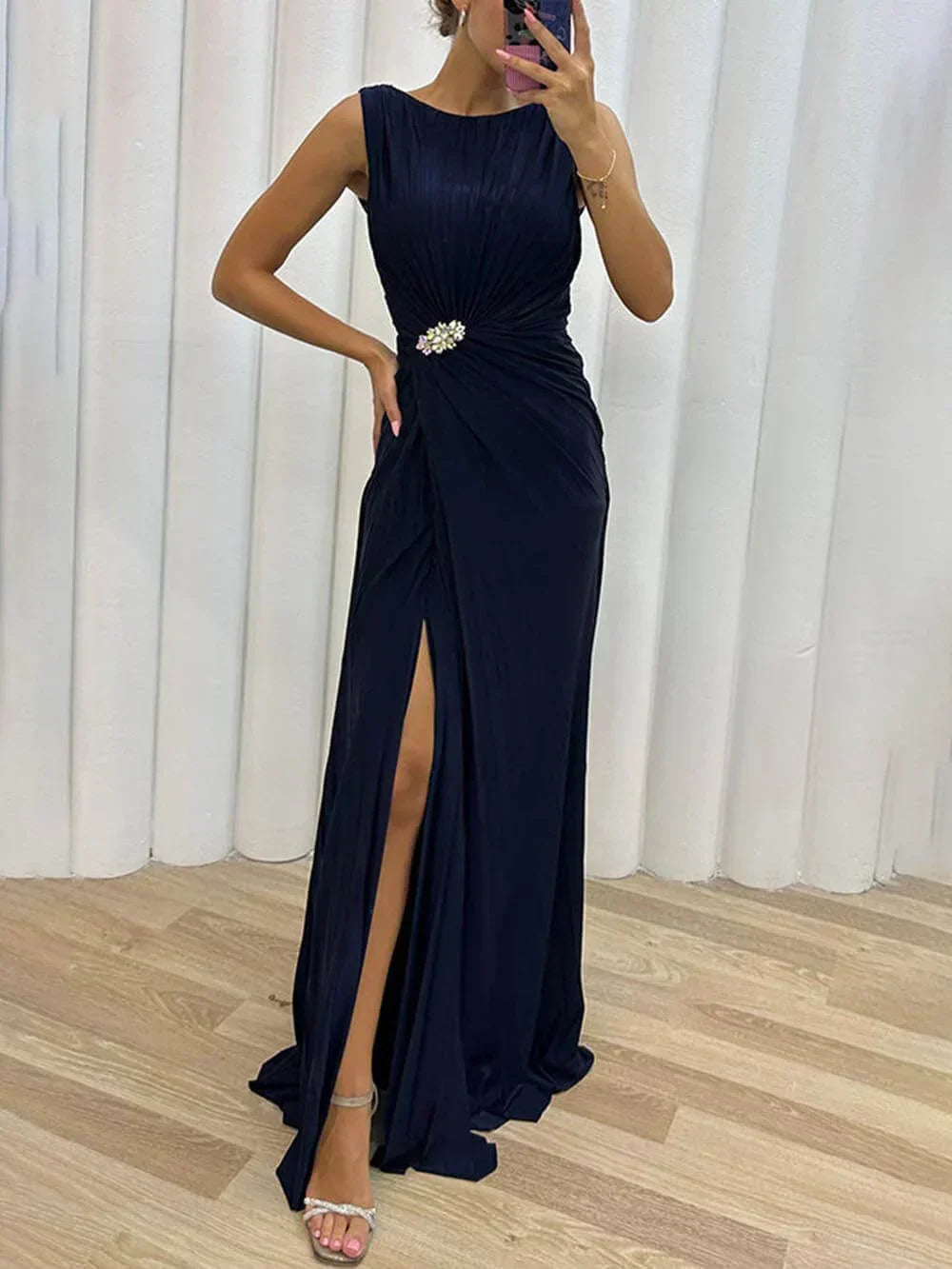 Freesia | Women's Wedding Guest Pleated Maxi Dress Evening 1