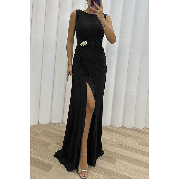 Freesia | Women's Wedding Guest Pleated Maxi Dress Evening 2