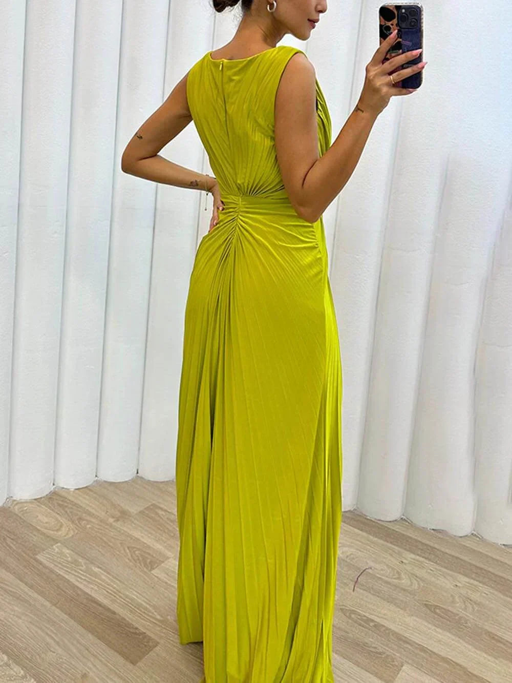 Freesia | Women's Wedding Guest Pleated Maxi Dress Evening 3