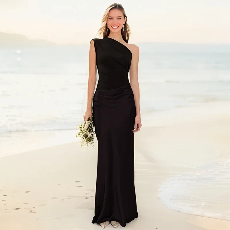 Griselda | One-Shoulder Satin Maxi Dress