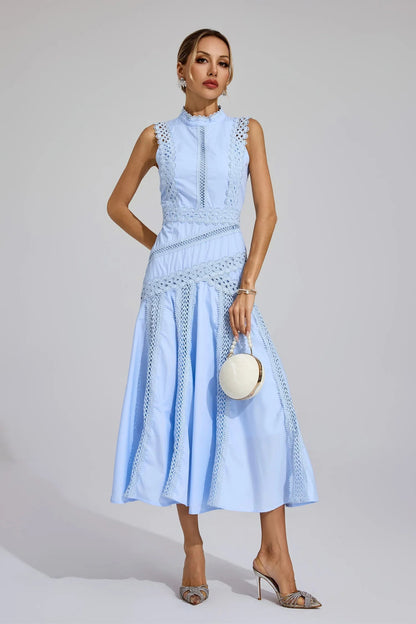 Hailey | Women's Sleeveless Lace Midi Wedding Guest Dress 7