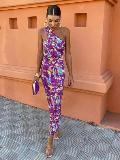 Harlow | Women's Wedding Guest One Shoulder Asymmetric Dress 1