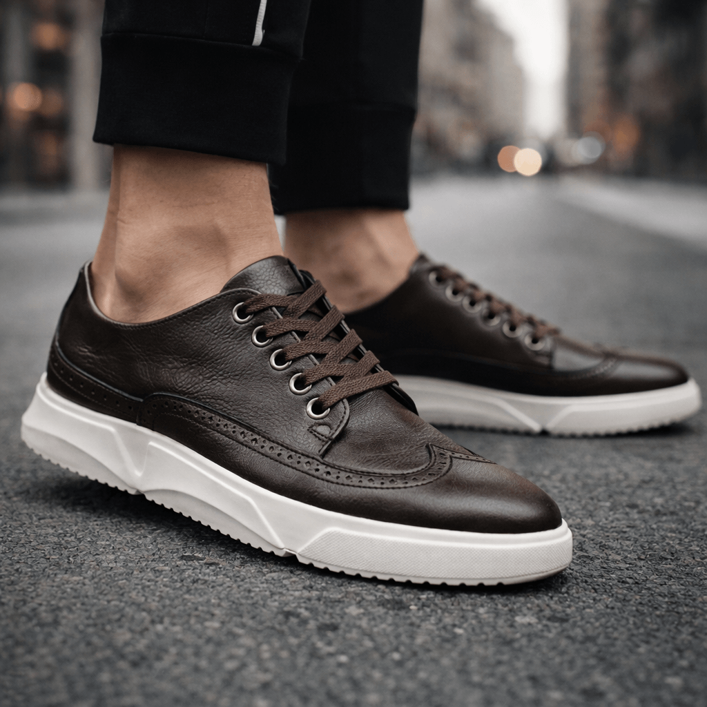 Harrington Collection | Mens Leather Trainers with Brogue Detailing | Comfortable Footwear for Effortless Style 7