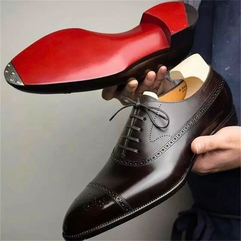 Henry | Men’s Black Leather Brogue Shoes Casual Elegant For Formal Events 0