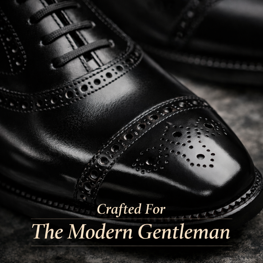 Henry | Men’s Black Leather Brogue Shoes Casual Elegant For Formal Events 2