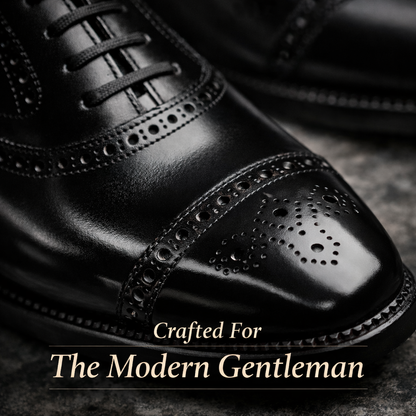Henry | Men’s Black Leather Brogue Shoes Casual Elegant For Formal Events 2