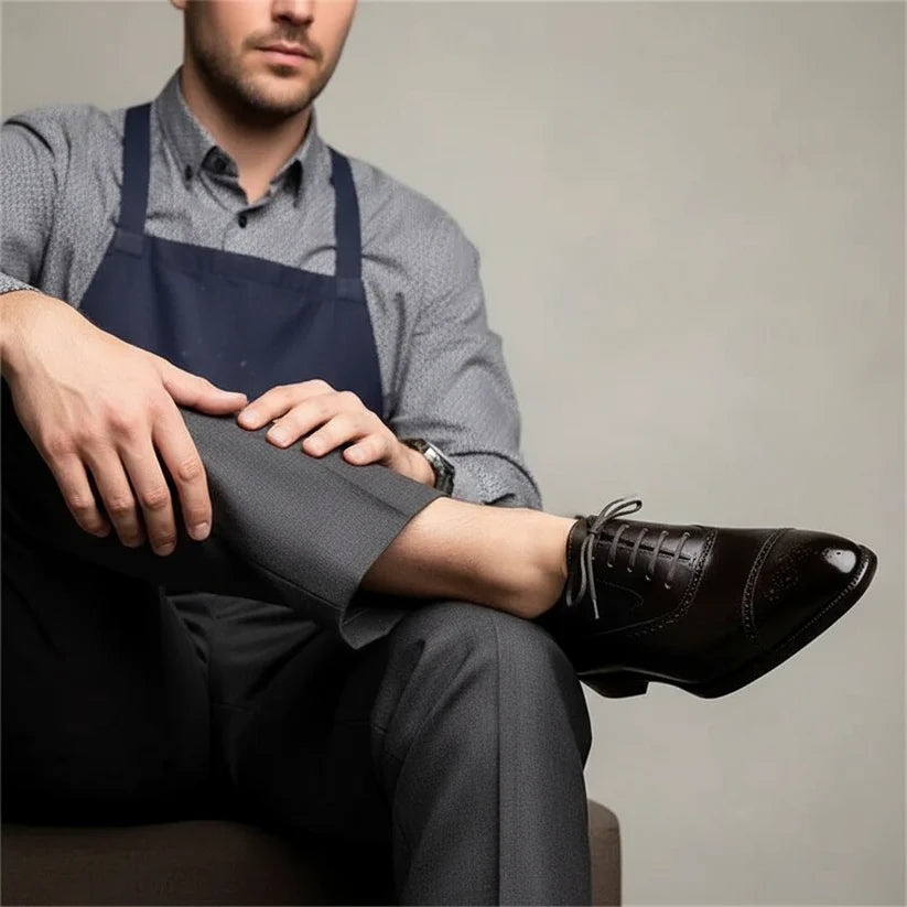 Henry | Men’s Black Leather Brogue Shoes Casual Elegant For Formal Events 4
