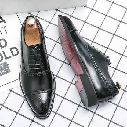 Henry | Men’s Black Leather Brogue Shoes Casual Elegant For Formal Events 5