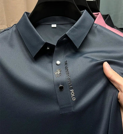 Henry | Men’s Marine Blue Cotton Polo Shirt | Breathable, Modern Fit | Everyday Wear 0
