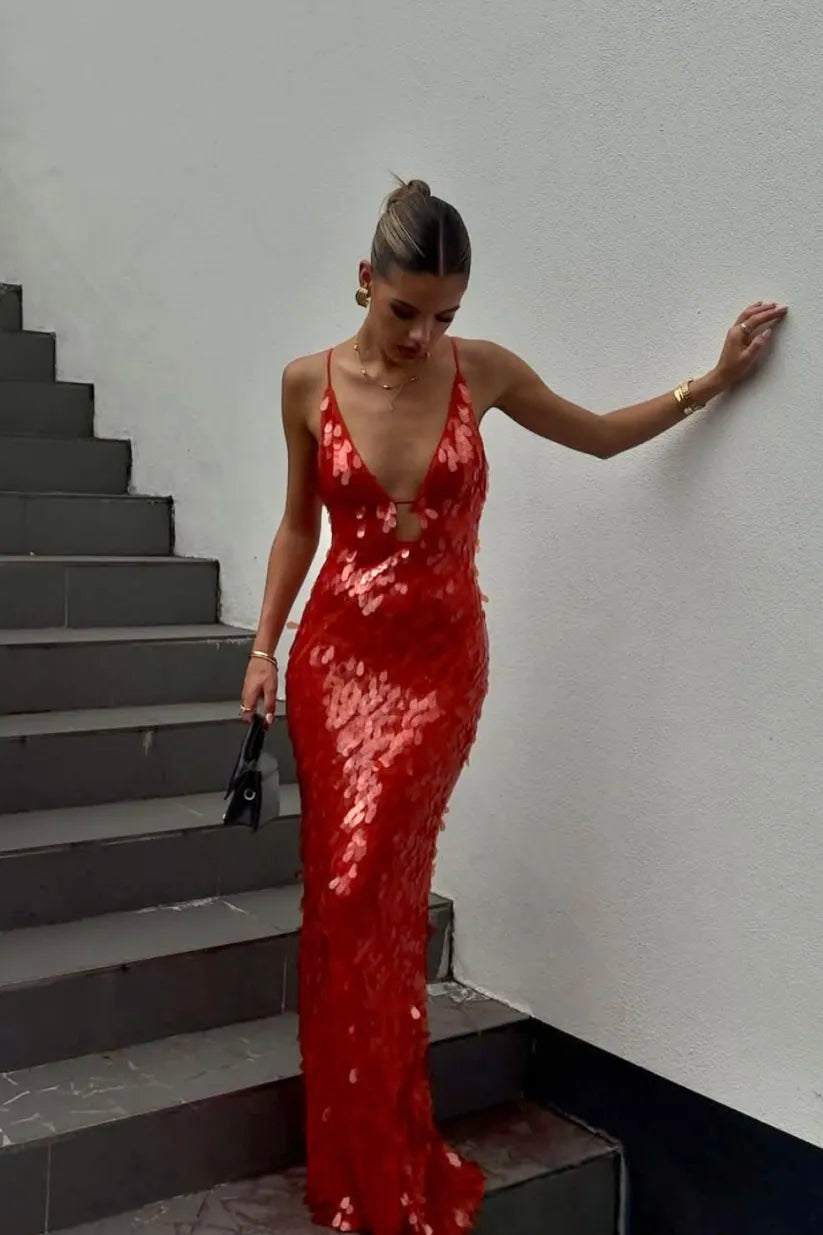 Holly | Women's Wedding Guest Sequin Backless Dress 0