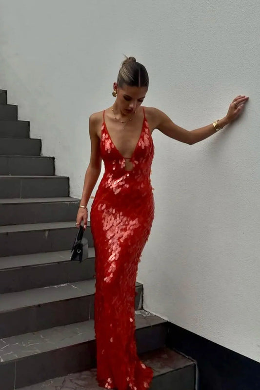 Holly | Women's Wedding Guest Sequin Backless Dress 0