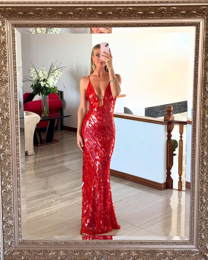 Holly | Women's Wedding Guest Sequin Backless Dress 5