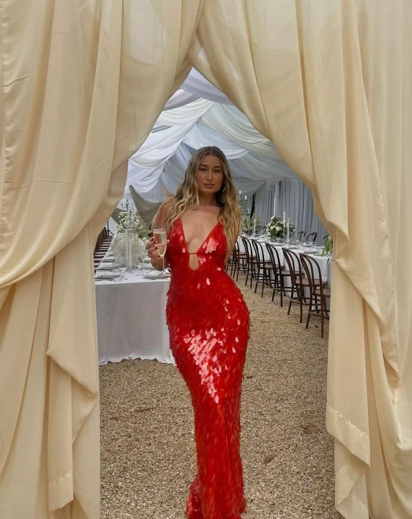 Holly | Women's Wedding Guest Sequin Backless Dress 6
