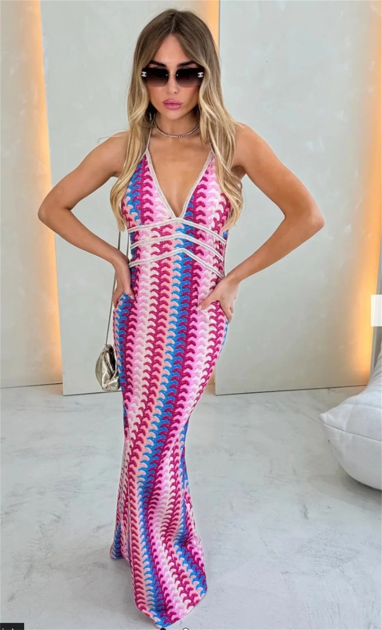 Iris | Women's Wedding Guest Crochet Draped Dress for Beach Wedding 6