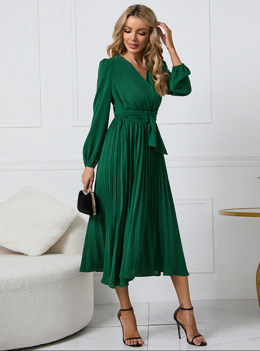 Jenna | Women's Long Sleeve Midi Wedding Guest Dress 0