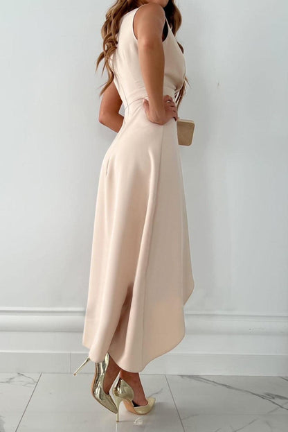 Jessica | Women's Sleeveless Asymmetric Midi Wedding Guest Dress 2