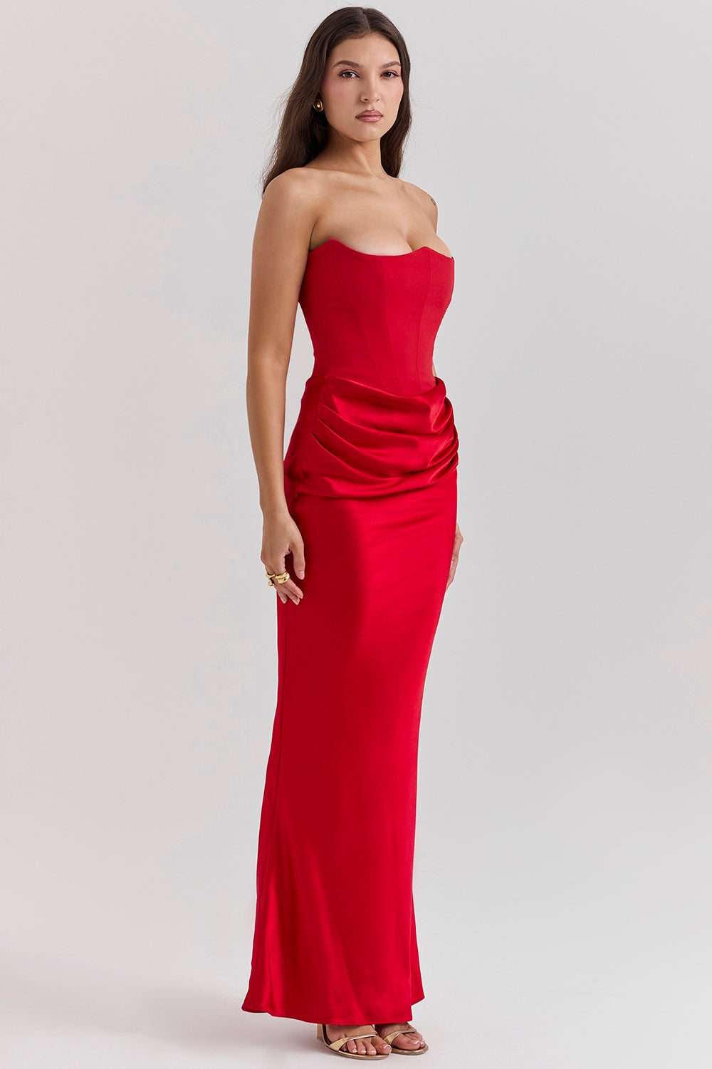 Joanna | Women Wedding Guest Strapless Maxi Dress 4