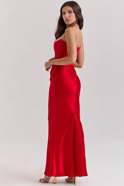 Joanna | Women Wedding Guest Strapless Maxi Dress 5