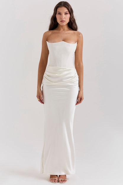 Joanna | Women Wedding Guest Strapless Maxi Dress 6