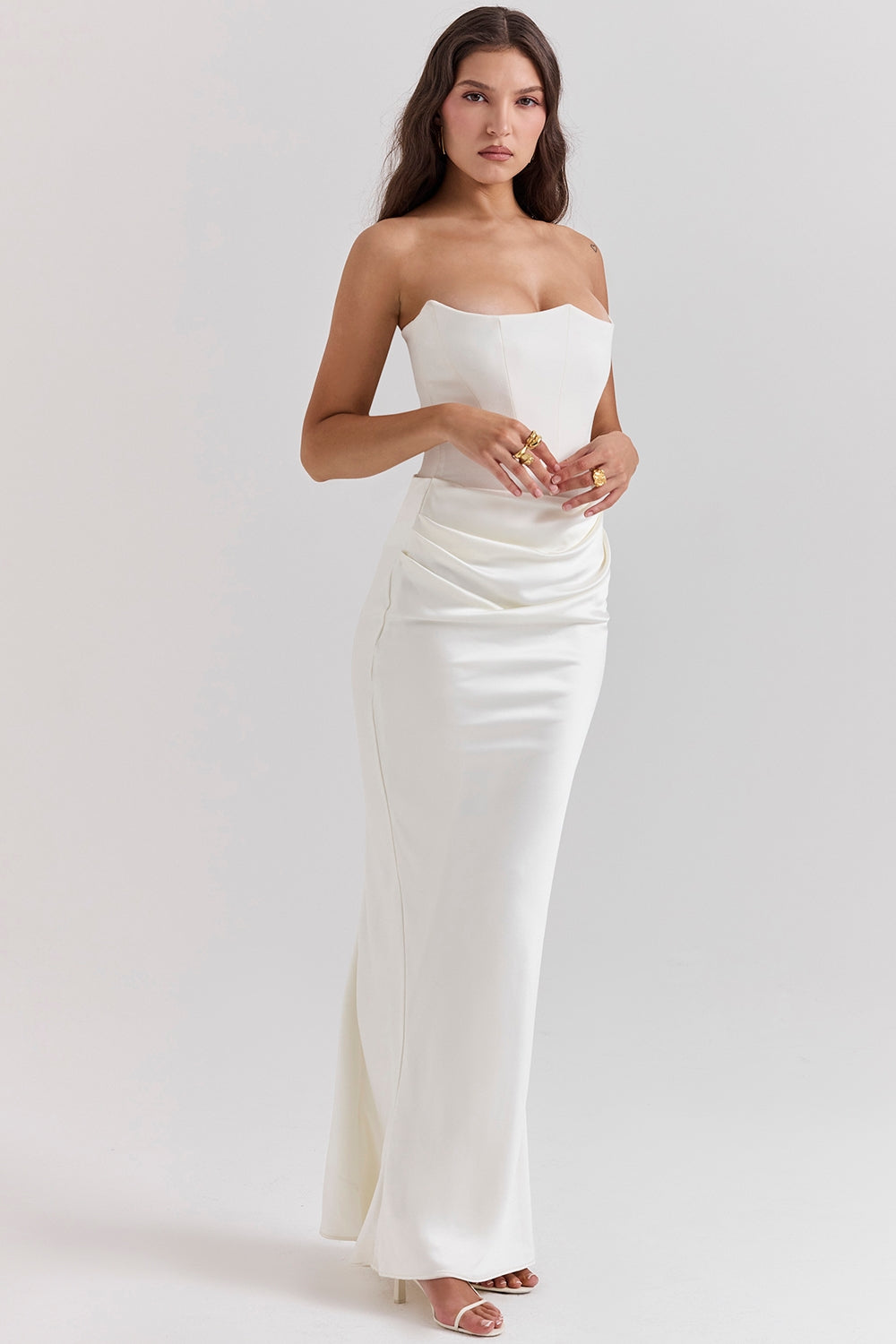Joanna | Women Wedding Guest Strapless Maxi Dress 7