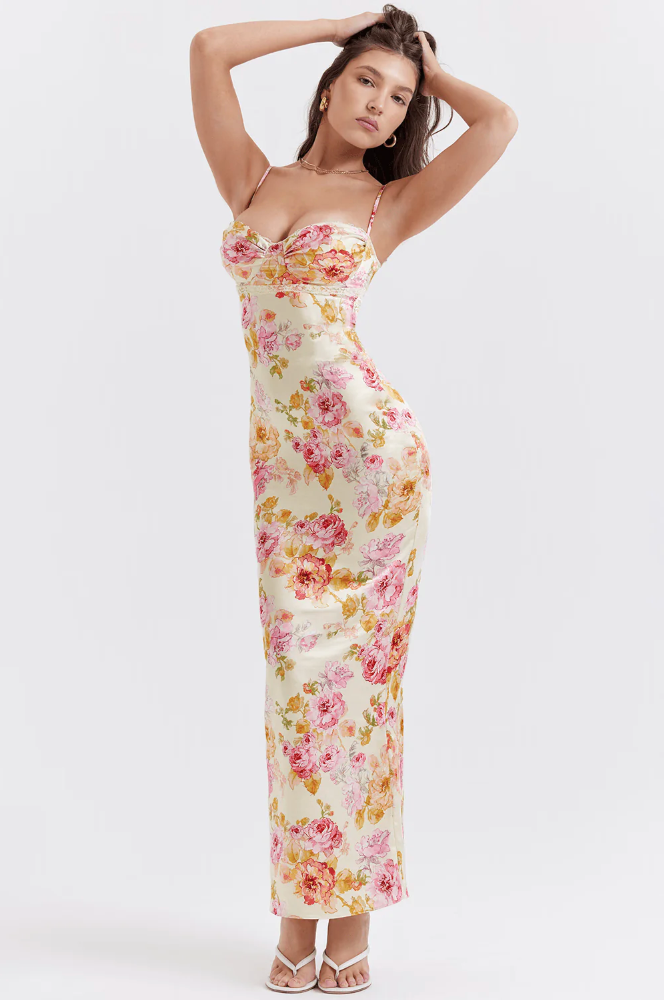 Katherine | Women's Wedding Guest Floral Spaghetti Strap Dress 2