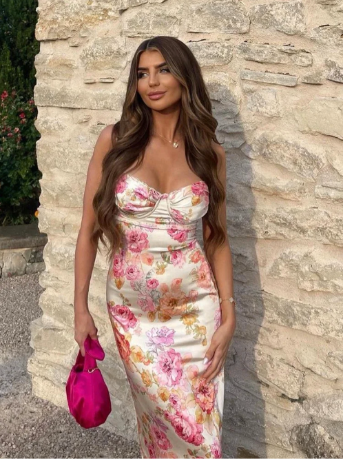 Katherine | Women's Wedding Guest Floral Spaghetti Strap Dress 5